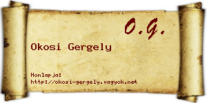 Okosi Gergely névjegykártya